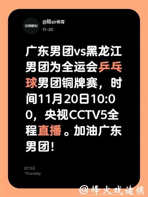 广东队3-0战胜黑龙江 夺得全运会乒乓球男团铜牌